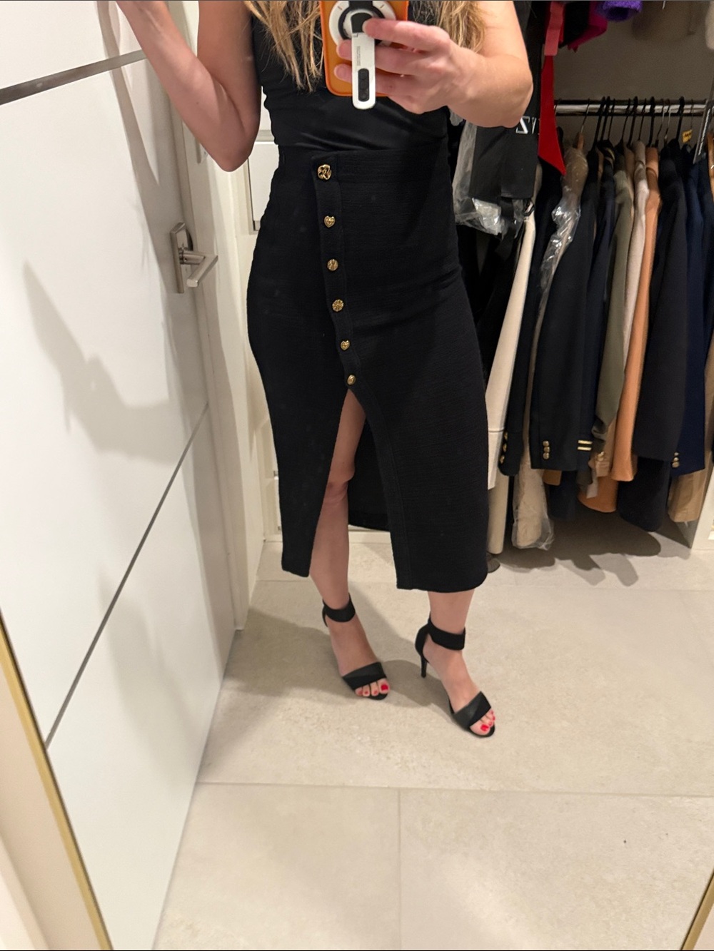 Aldo black leather ankle strap heels 8